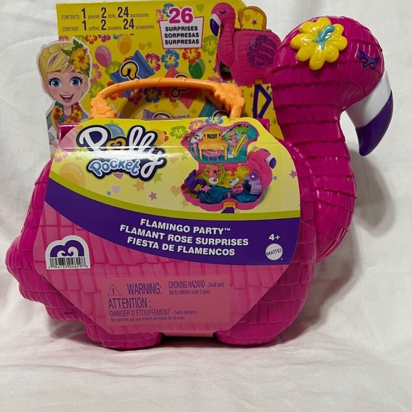 Have one to sell? Sell now Polly Pocket Flamingo Party Compact Animal Toy w 2 M - Picture 3 of 9